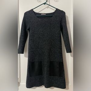 Sweater like Black Dress Leather Pockets